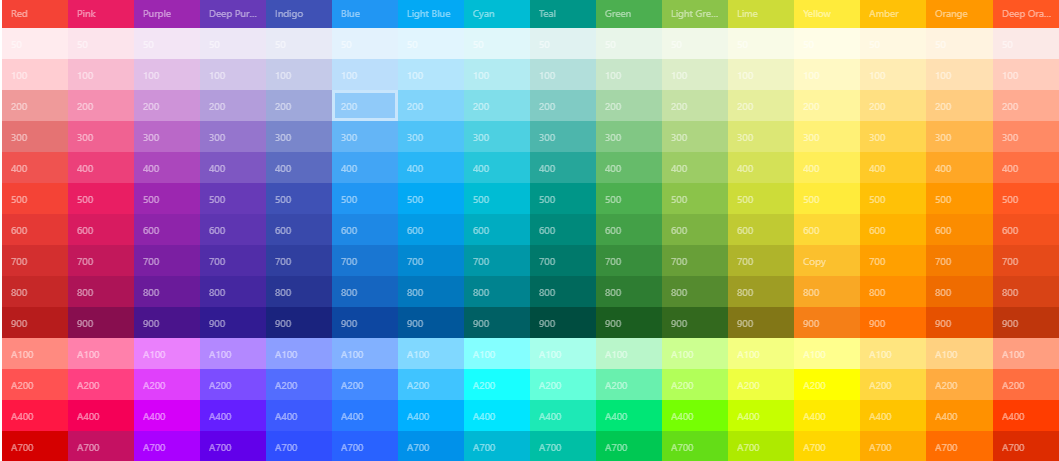 Color Chart Hex Colors Picker