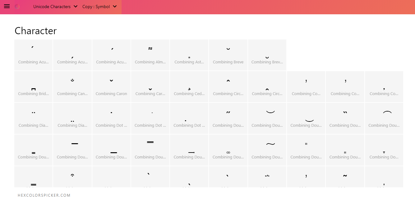 Unicode Characters Archives - Hex Colors Picker