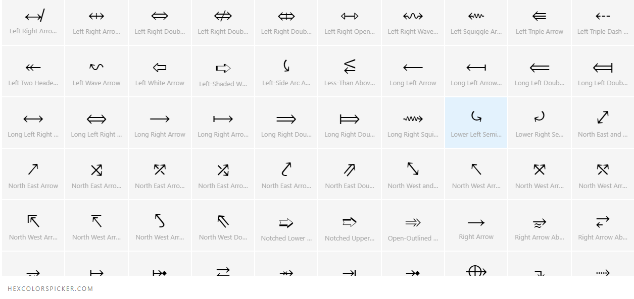 unicode-arrow-hex-colors-picker